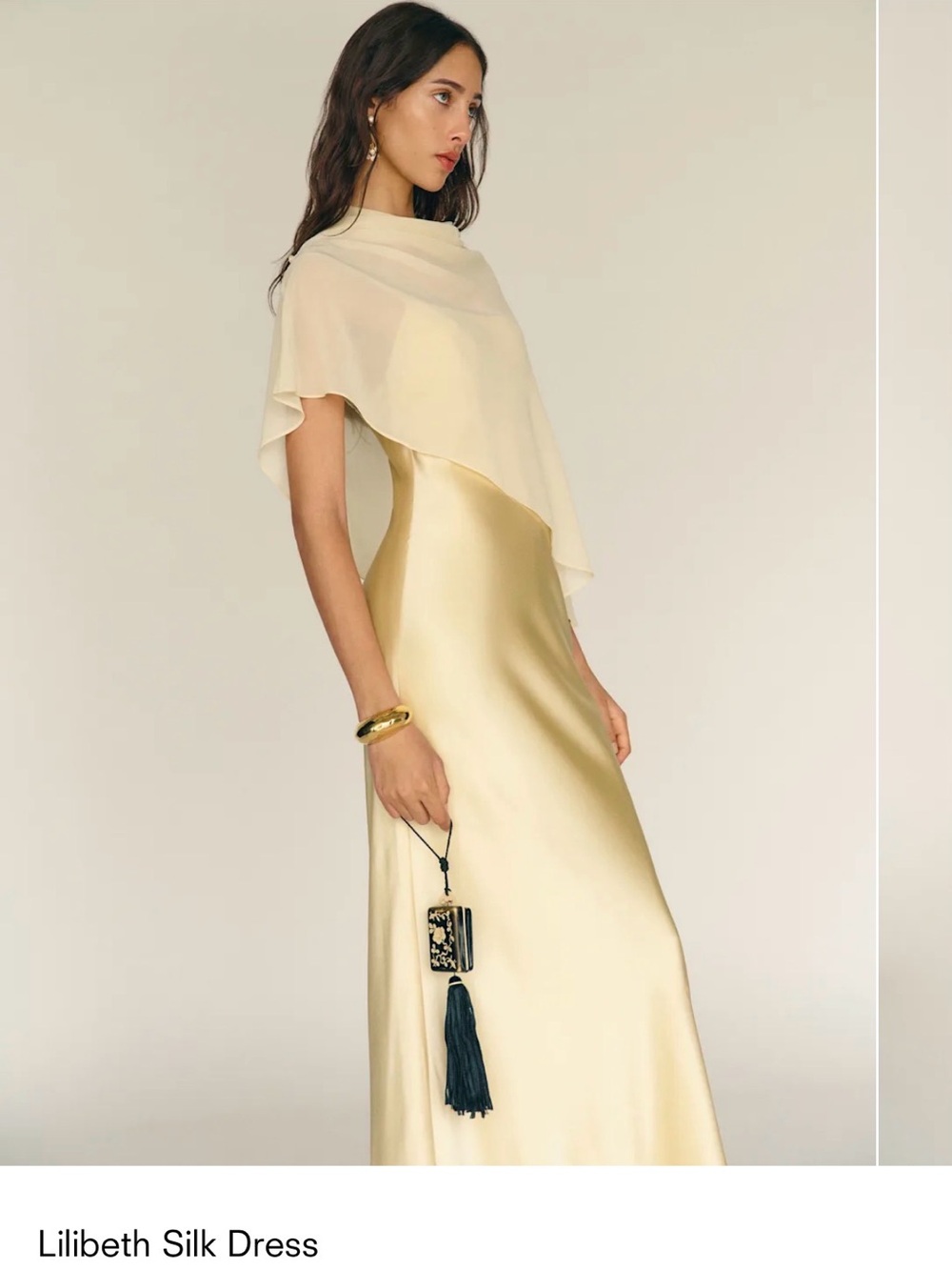 NWT Reformation Lilibeth Silk Maxi Dress in Cream